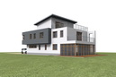Single-family house with an atelier and titaniumzinc facade