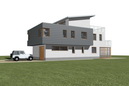 Single-family house with an atelier and titaniumzinc facade