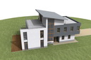 Single-family house with an atelier and titaniumzinc facade